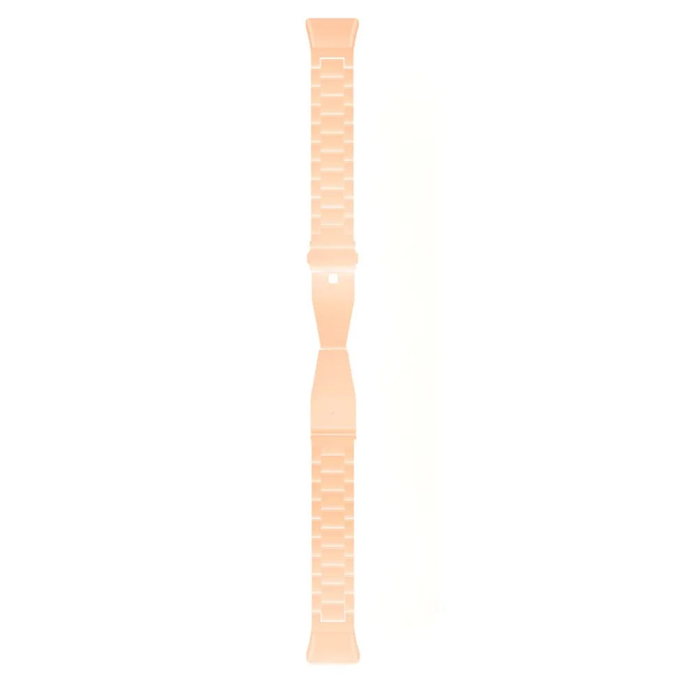 For Honor Band 6 / Huawei Band 6 Bracelet Stainless Steel 3 Beads Watch Band - Rose Gold - 5