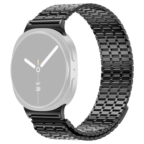 Magnetic Strap for Samsung Galaxy  Watch Ultra2 47mm / Watch Ultra (2025) 47mm / Watch Ultra 47mm Stainless Steel 7 Beads Watch Strap, Black - 1