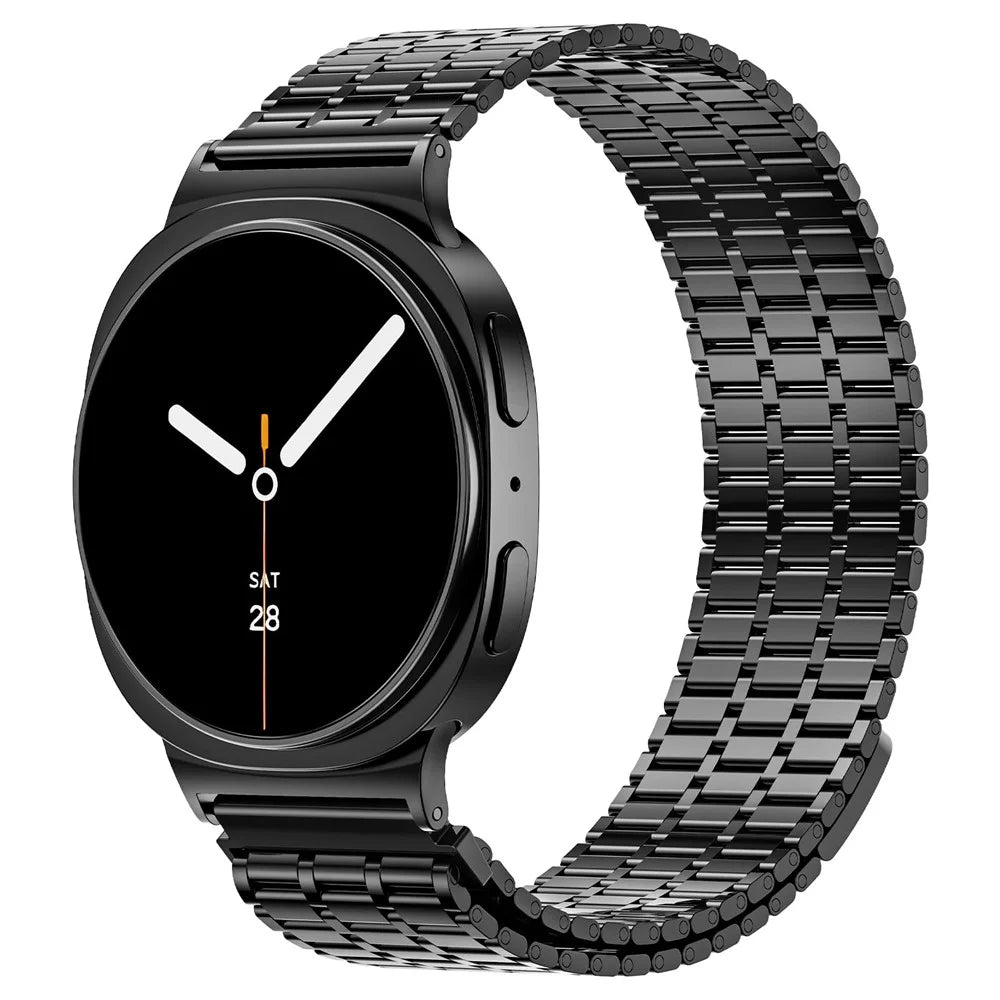 Magnetic Strap for Samsung Galaxy  Watch Ultra2 47mm / Watch Ultra (2025) 47mm / Watch Ultra 47mm Stainless Steel 7 Beads Watch Strap, Black - 2