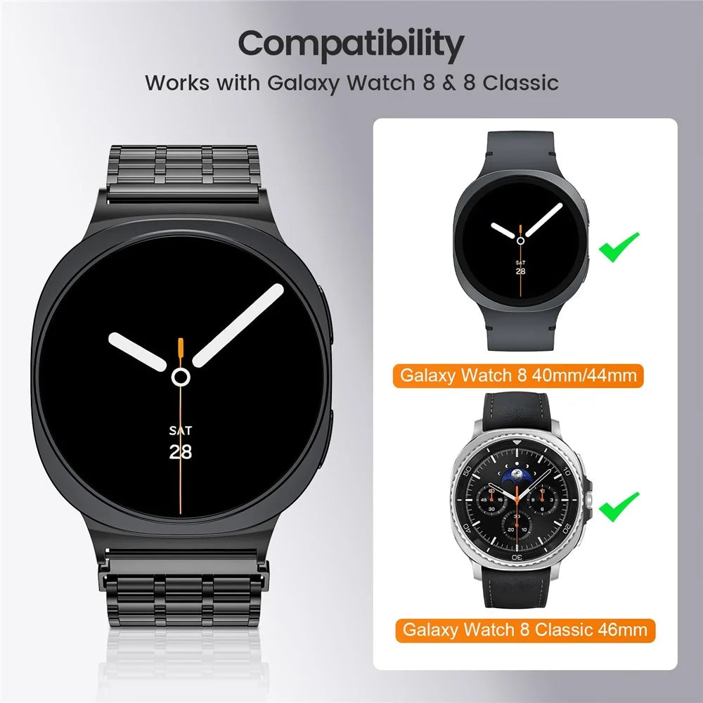 Magnetic Strap for Samsung Galaxy  Watch Ultra2 47mm / Watch Ultra (2025) 47mm / Watch Ultra 47mm Stainless Steel 7 Beads Watch Strap, Black - 3
