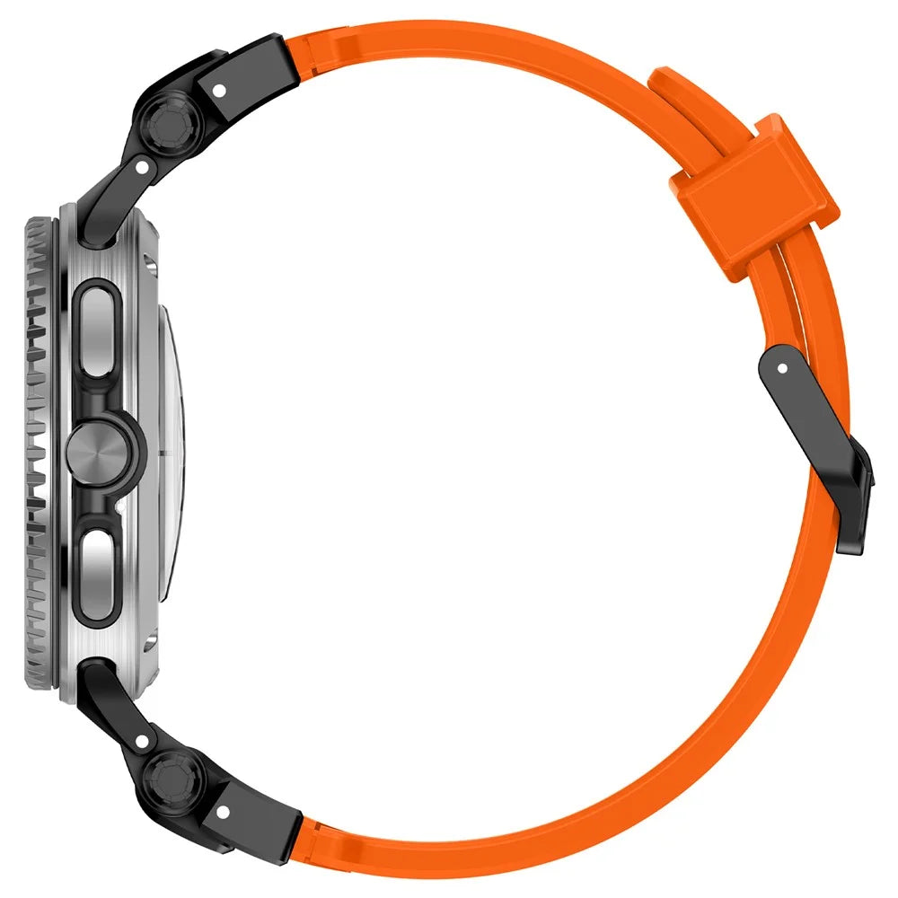 Silicone Watch Band for Samsung Galaxy Watch8 44mm / 40mm / Watch8 Classic 46mm Adjustable Strap with Black Metal Connector - Orange - 4