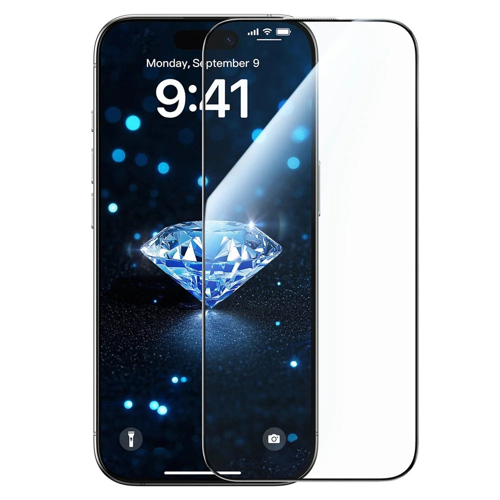 JOYROOM JR-MQS0569 For iPhone 17 Pro Max Screen Protector Silk Printing 2.5D High Aluminium-Silicon Glass Clear Film - 1