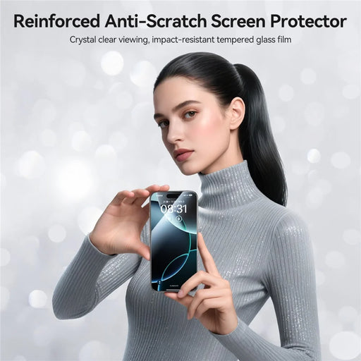JOYROOM JR-MQS0569 For iPhone 17 Pro Max Screen Protector Silk Printing 2.5D High Aluminium-Silicon Glass Clear Film - 2