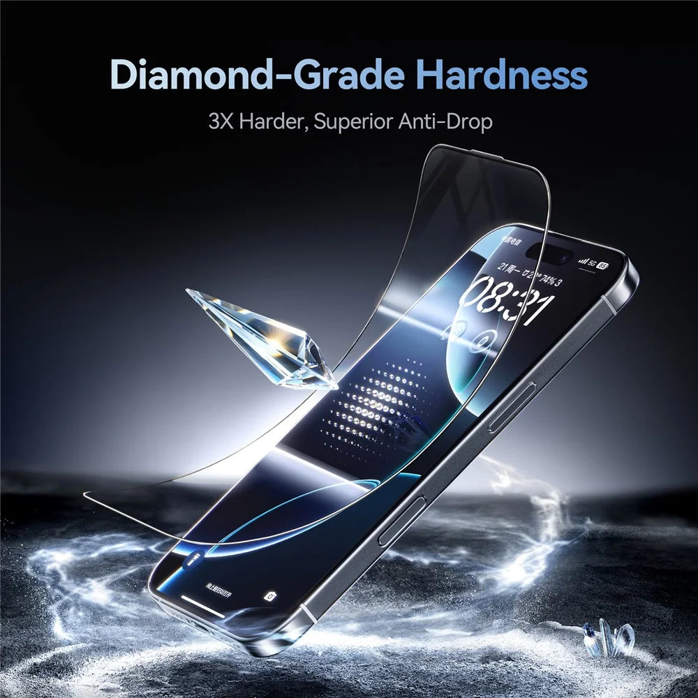 JOYROOM JR-MQS0569 For iPhone 17 Pro Max Screen Protector Silk Printing 2.5D High Aluminium-Silicon Glass Clear Film - 7