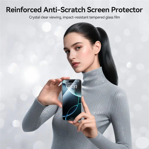 JOYROOM JR-MQS0566 For iPhone 16 Pro Max Screen Protector Silk Printing 2.5D High Aluminium-Silicon Glass Clear Film - 2