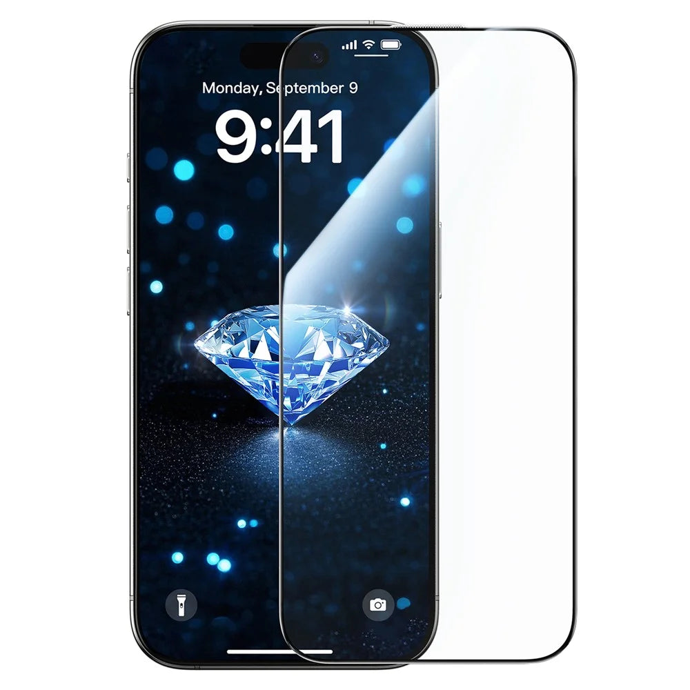 JOYROOM JR-MQS0565 For iPhone 16 Plus Screen Protector Silk Printing 2.5D High Aluminium-Silicon Glass Clear Film - 1
