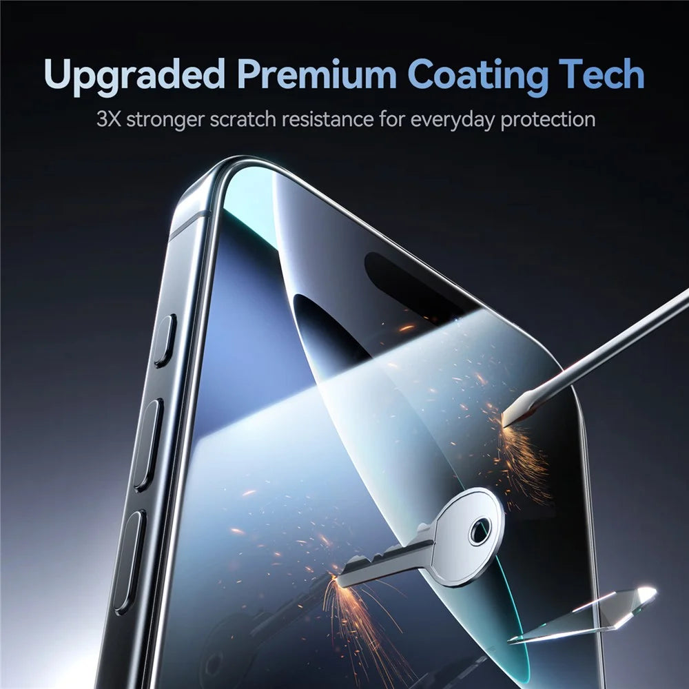 JOYROOM JR-MQS0565 For iPhone 16 Plus Screen Protector Silk Printing 2.5D High Aluminium-Silicon Glass Clear Film - 3