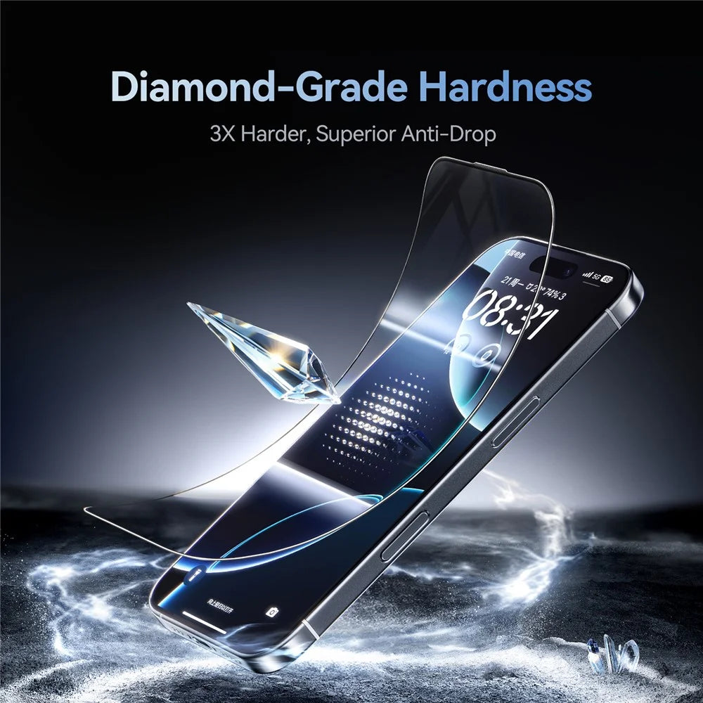 JOYROOM JR-MQS0565 For iPhone 16 Plus Screen Protector Silk Printing 2.5D High Aluminium-Silicon Glass Clear Film - 7