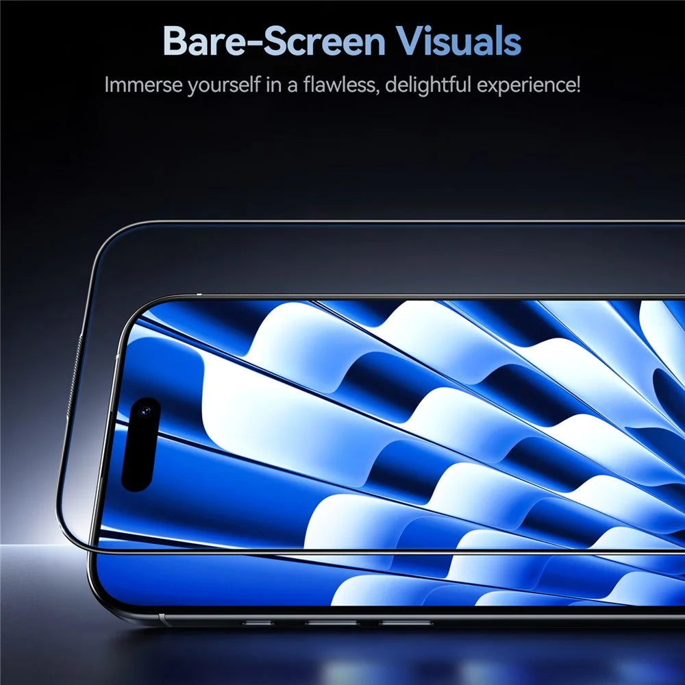 JOYROOM JR-MQS0564 For iPhone 16 Pro Screen Protector Silk Printing 2.5D High Aluminium-Silicon Glass Clear Film - 5