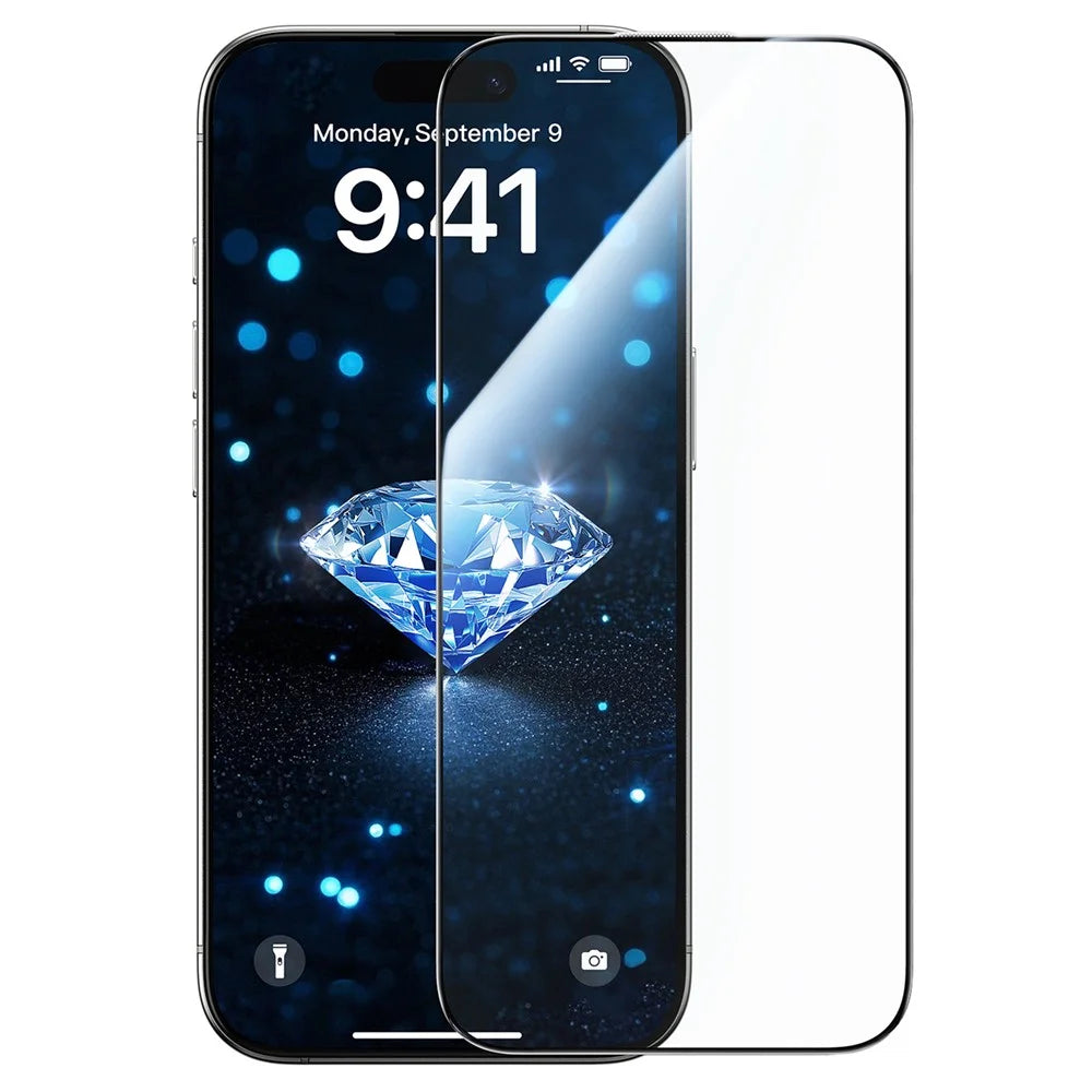JOYROOM JR-MQS0563 For iPhone 16 Screen Protector Silk Printing 2.5D High Aluminium-Silicon Glass Clear Film - 1