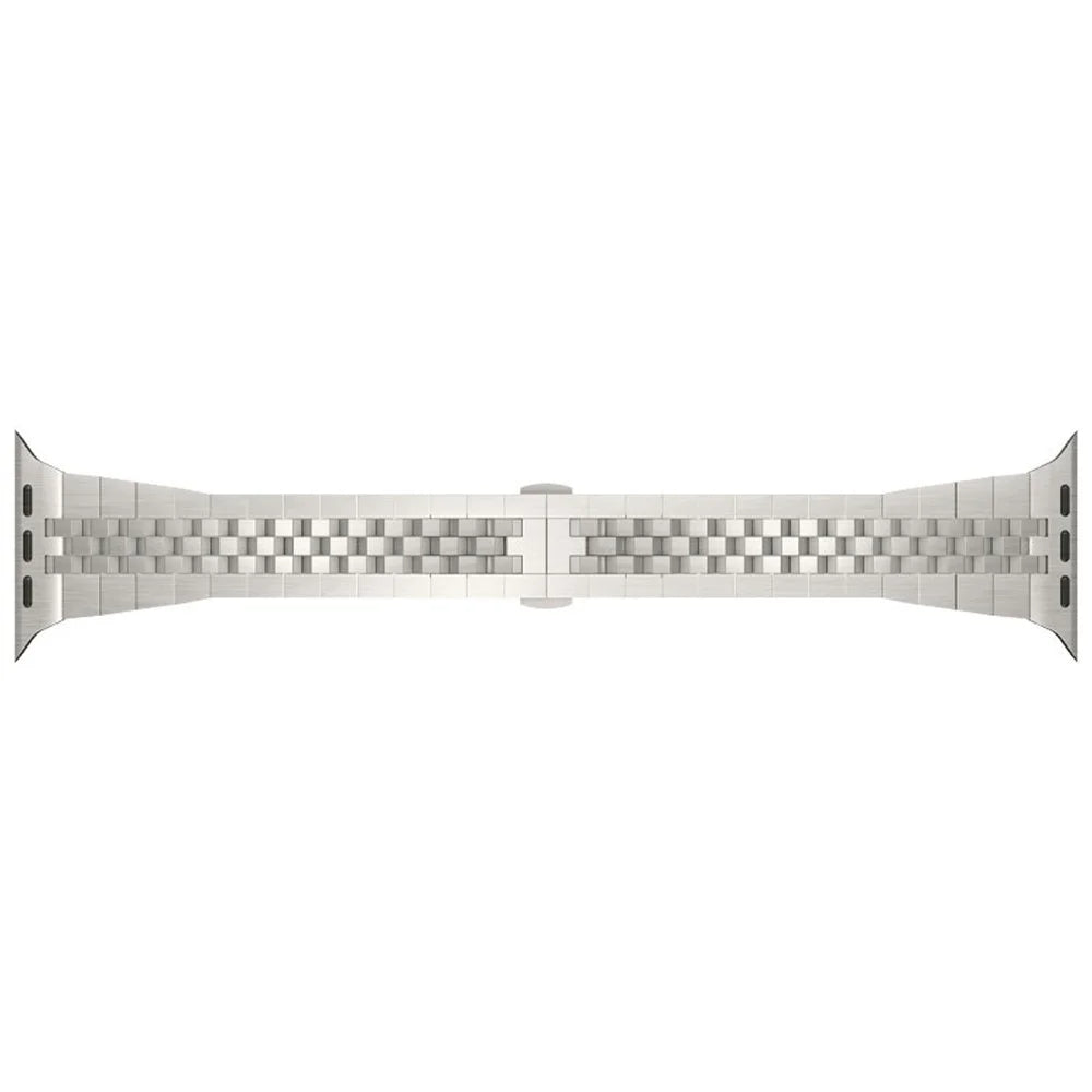 Stainless Steel Strap for Apple Watch Series 11 10 42mm / 9 8 7 41mm / SE3 SE2 SE 6 5 4 40mm / 3 2 1 38mm Butterfly Buckle Watch Band - Titanium - 3