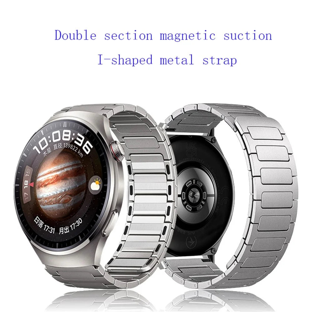 22mm Watch Band for Huawei Watch GT 5 Pro 46mm  /  5 46mm  /  4 46mm  /  Samsung Galaxy Watch3 45mm Stainless Steel Wrist Strap - Silver - 4