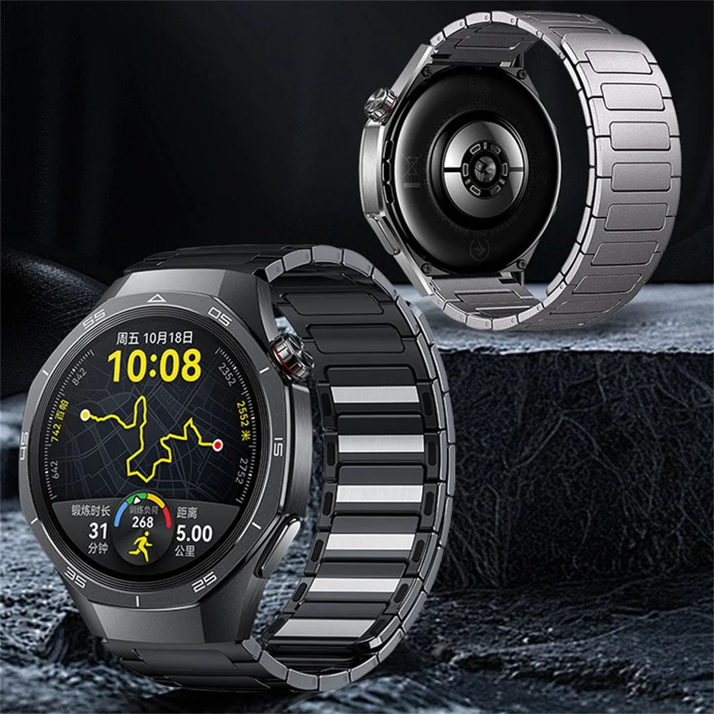 20mm Watch Band for Samsung Galaxy Watch7 44mm / 40mm / 6 40mm / 44mm / 6 Classic 43mm / 47mm / Huawei Watch GT 3 42mm Stainless Steel Wrist Strap - Titanium Grey - 3