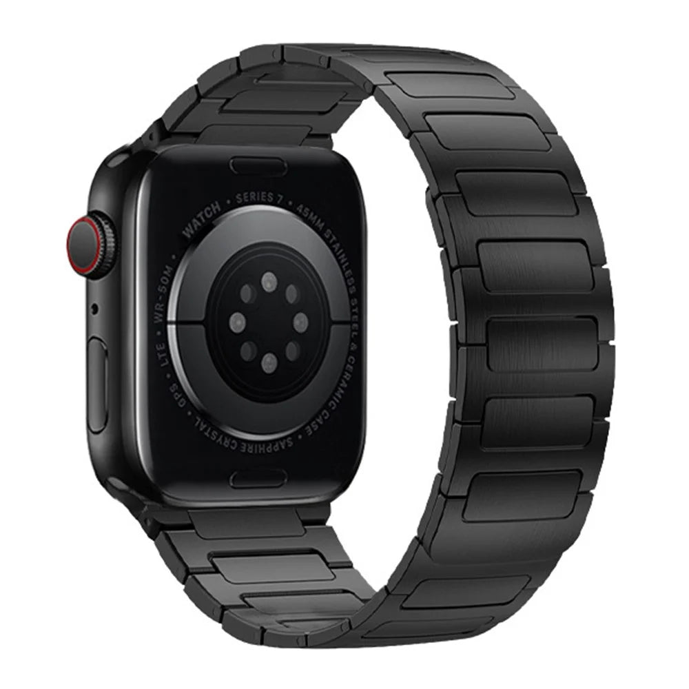 Watch Band for Apple Watch Series 10 Ultra 9 8 7 SE 6 5 4 3 2 1 46mm 49mm 45mm 44mm 42mm Stainless Steel Wrist Strap - Black - 1