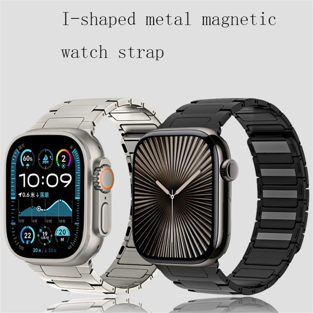 Watch Band for Apple Watch Series 10 Ultra 9 8 7 SE 6 5 4 3 2 1 46mm 49mm 45mm 44mm 42mm Stainless Steel Wrist Strap - Black - 4