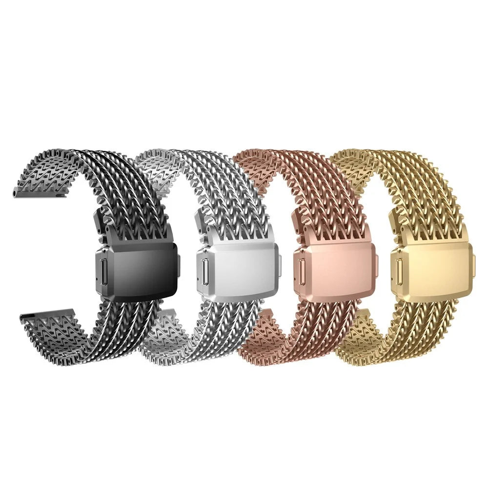 For Huawei Watch GT 5 46mm V Shape Mesh Band 22mm Stainless Steel Magnetic Watch Strap - Black - 5
