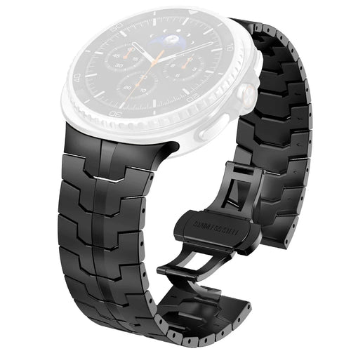 Butterfly Buckle Strap for Samsung Galaxy Watch8 44mm / 40mm / Watch8 Classic 46mm Stainless Steel Watch Band - Black - 1