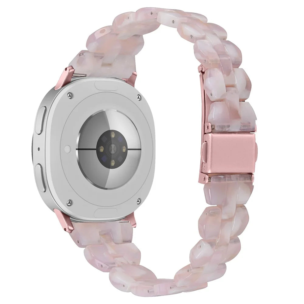 For Samsung Galaxy Watch Ultra2 47mm / Watch Ultra (2025) 47mm / Watch Ultra 47mm Watch Band Rhombus Resin Acrylic Waterproof Wrist Strap - Pink White Mix - 1