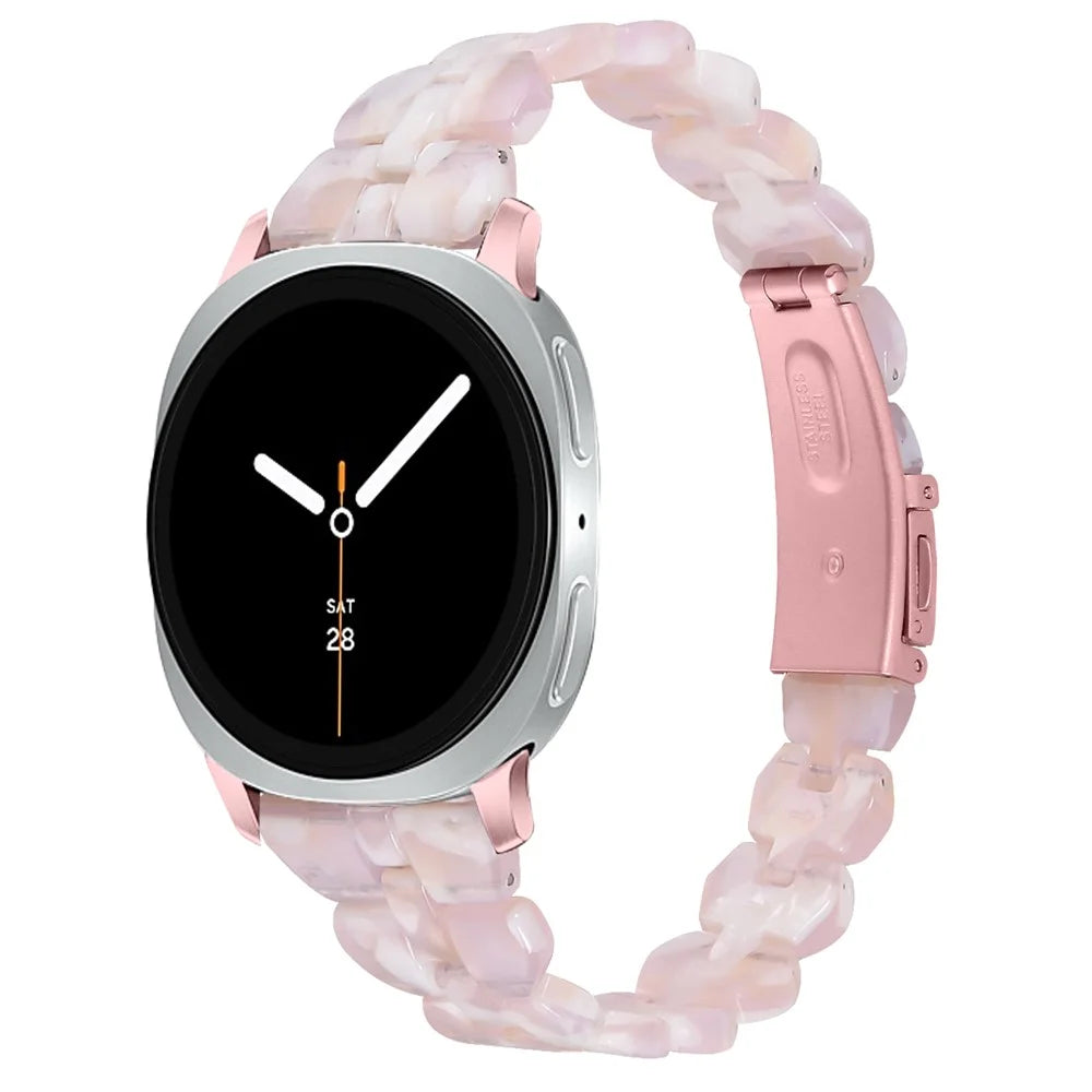 For Samsung Galaxy Watch Ultra2 47mm / Watch Ultra (2025) 47mm / Watch Ultra 47mm Watch Band Rhombus Resin Acrylic Waterproof Wrist Strap - Pink White Mix - 2