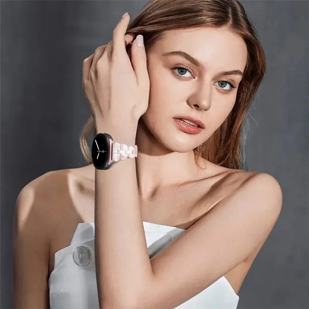 For Samsung Galaxy Watch Ultra2 47mm / Watch Ultra (2025) 47mm / Watch Ultra 47mm Watch Band Rhombus Resin Acrylic Waterproof Wrist Strap - Pink White Mix - 4