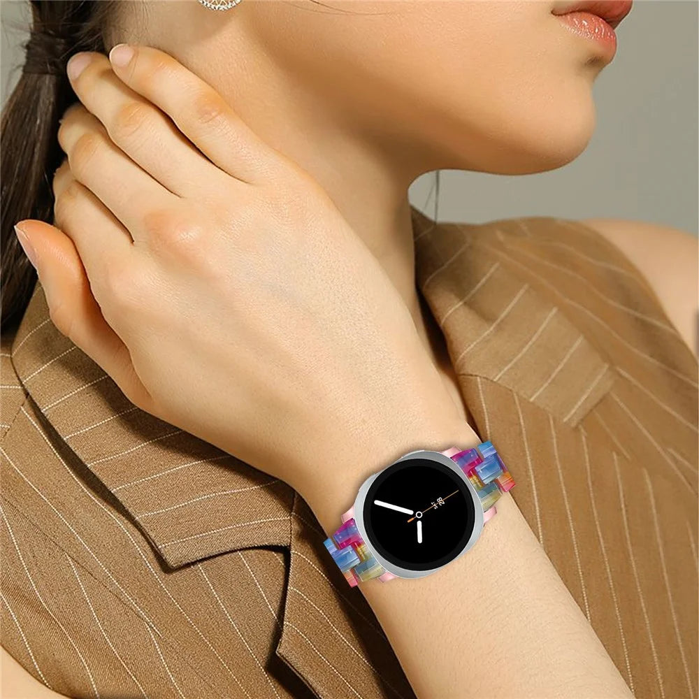 Watch Strap for Samsung Galaxy Watch8 Classic 46mm / Watch8 44mm / 40mm Acrylic Resin Waterproof Slim Wrist Band - Rainbow - 5
