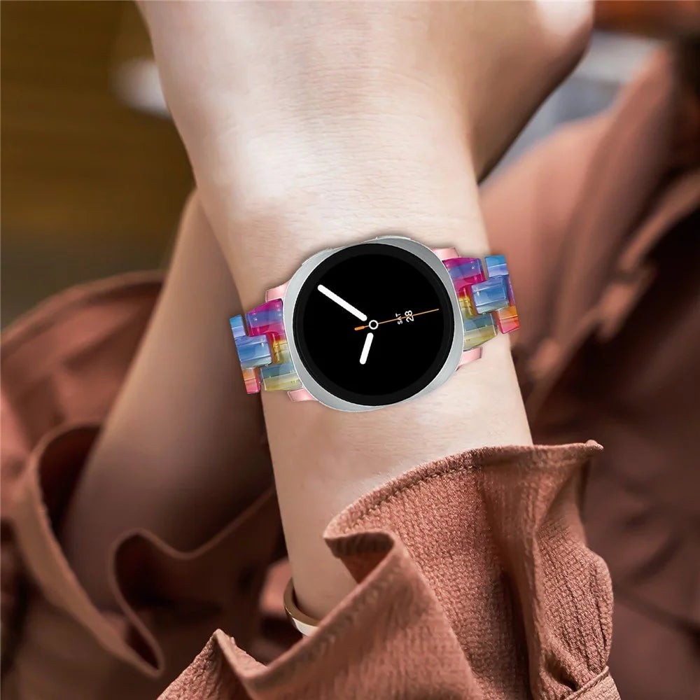 Watch Strap for Samsung Galaxy Watch8 Classic 46mm / Watch8 44mm / 40mm Acrylic Resin Waterproof Slim Wrist Band - Rainbow - 6