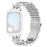 For Xiaomi Smart Band 10 Pro / 9 Pro / 8 Pro / Redmi Watch 6 / 5 / 4 Watch Band 7-Bead D-Shape Rhinestones Decor Silver Stainless Steel Strap - 1