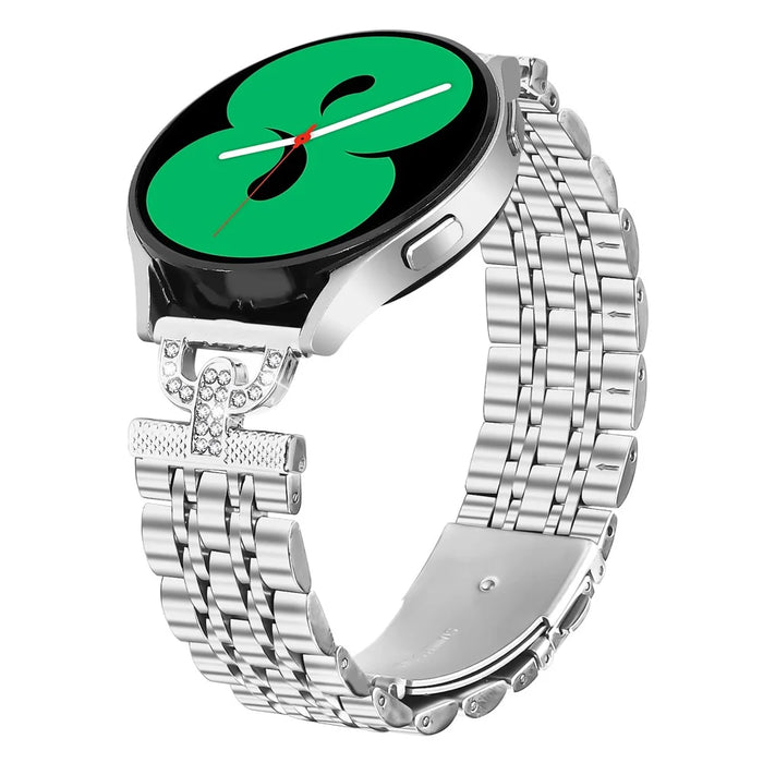 Watch Band for Huawei Watch GT 3 Pro 43mm / GT 3 42mm / Honor Watch ES 7-Bead D-Shape Rhinestones Decor Silver Stainless Steel Strap - 3