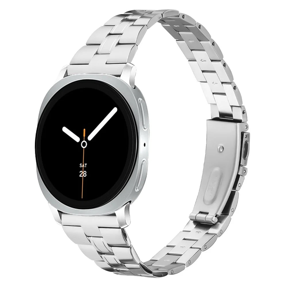Stainless Steel Watch Band for Samsung Galaxy Watch8 Classic 46mm / Watch8 44mm / 40mm Three Bead Slim Wrist Strap - 2