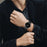 Stainless Steel Electroplating Watch Band for Samsung Galaxy Watch8 Classic 46mm / Watch8 44mm / 40mm Three Bead Slim Wrist Strap - Black - 4