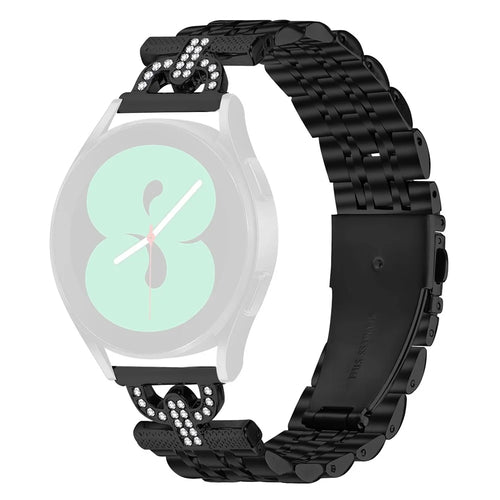 Watch Band for Huami Amazfit GTS 4 Mini / GTS 3 / GTS 2 7-Bead D-Shape Rhinestones Decor Stainless Steel Colored Watch Strap - Black - 1