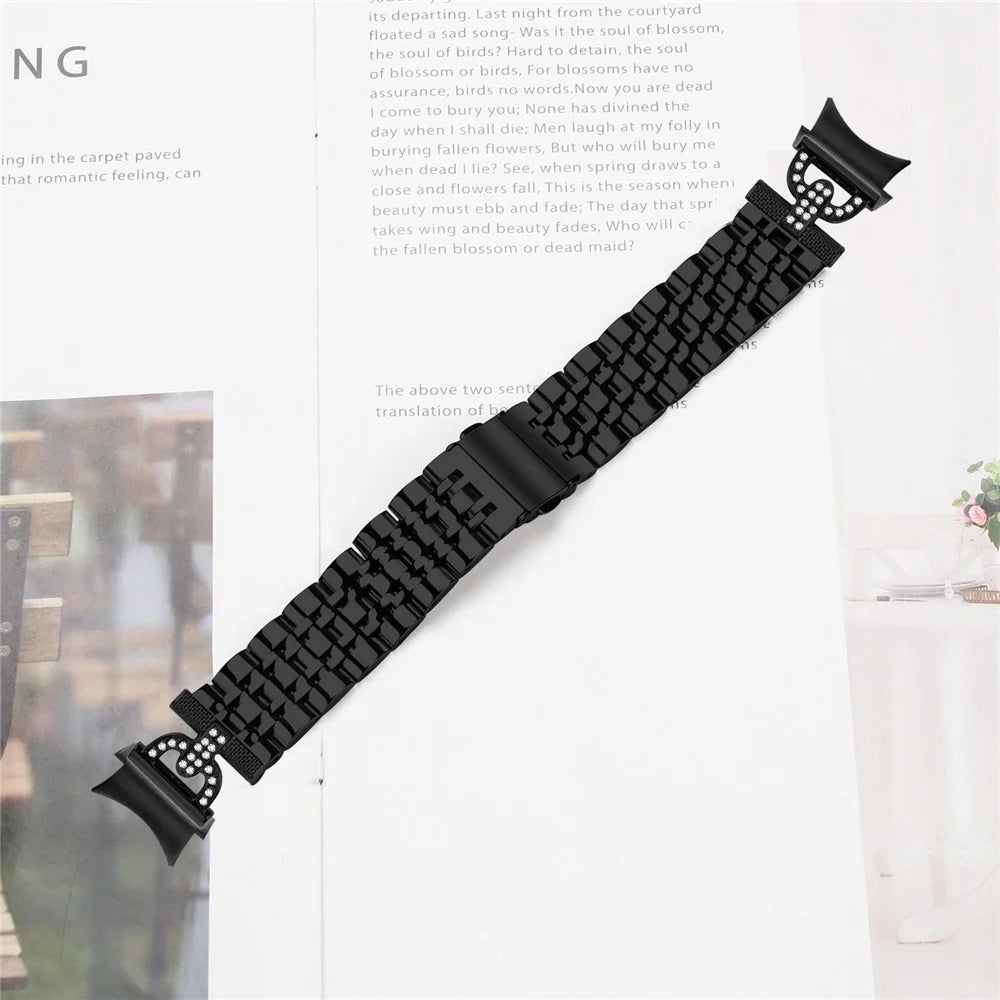 Watch Band for Samsung Galaxy Watch6 Classic 47mm / 43mm / Watch6 44mm / 40mm Stainless Steel Strap with Quick Release Connector - Black - 4