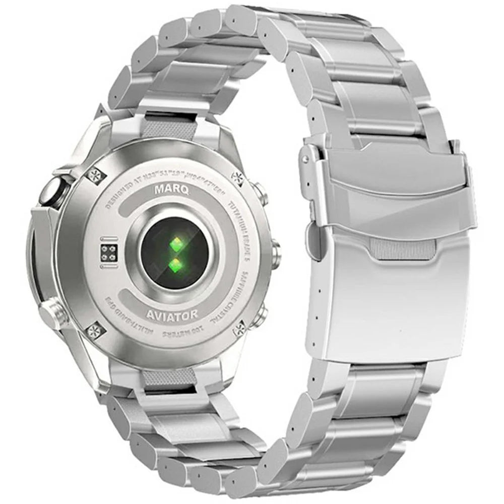 22mm Titanium Alloy Band for Garmin quatix 8 47mm  /  Fenix 7  /  MARQ 2 Captain Quick Release Curved 5-Bead Watch Strap - Silver - 1