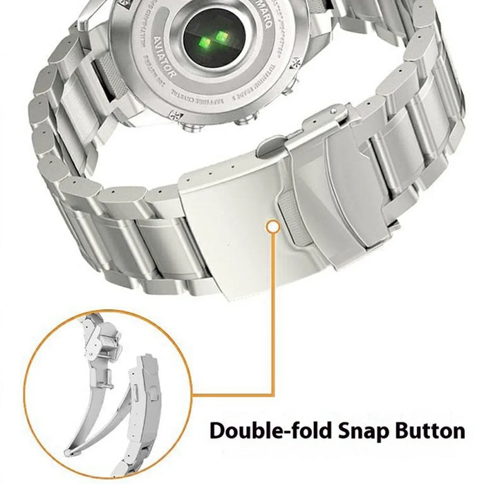 22mm Titanium Alloy Band for Garmin quatix 8 47mm  /  Fenix 7  /  MARQ 2 Captain Quick Release Curved 5-Bead Watch Strap - Silver - 3