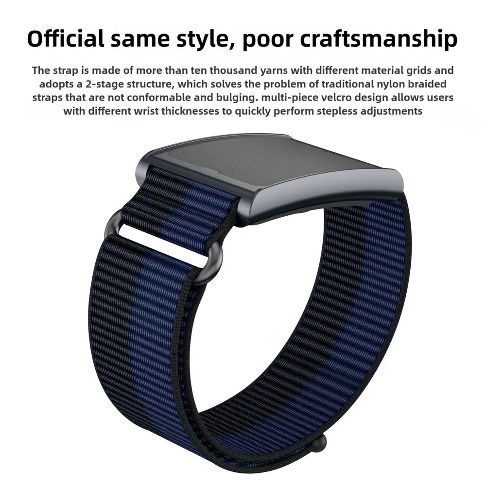22mm Wrist Strap for Huami Amazfit GTR 47mm / Samsung Galaxy Watch3 45mm / Gear S3 Classic Magic Tape Nylon Loop Watch Band - Dark Blue - 4