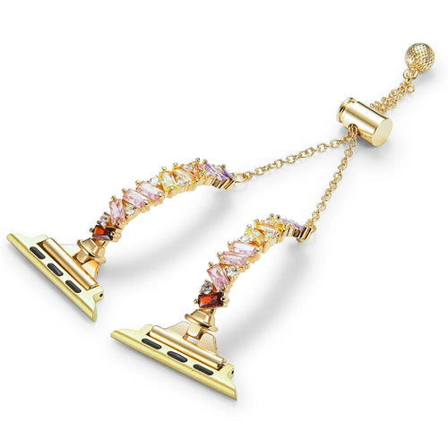 Bracelet Strap for Apple Watch Series 11 10 42mm / 9 8 7 41mm / SE3 SE2 SE 6 5 4 40mm / 3 2 1 38mm Metal Watch Band Irregular Colored Rhinestone Decor - Gold - 1