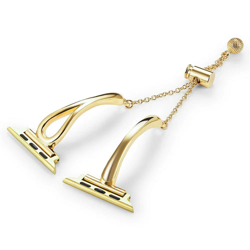 Metal Bracelet Band for Apple Watch Series 11 10 42mm / 9 8 7 41mm / SE3 SE2 SE 6 5 4 40mm / 3 2 1 38mm Drawstring Adjustable Hollow Watch Strap - Gold - 1