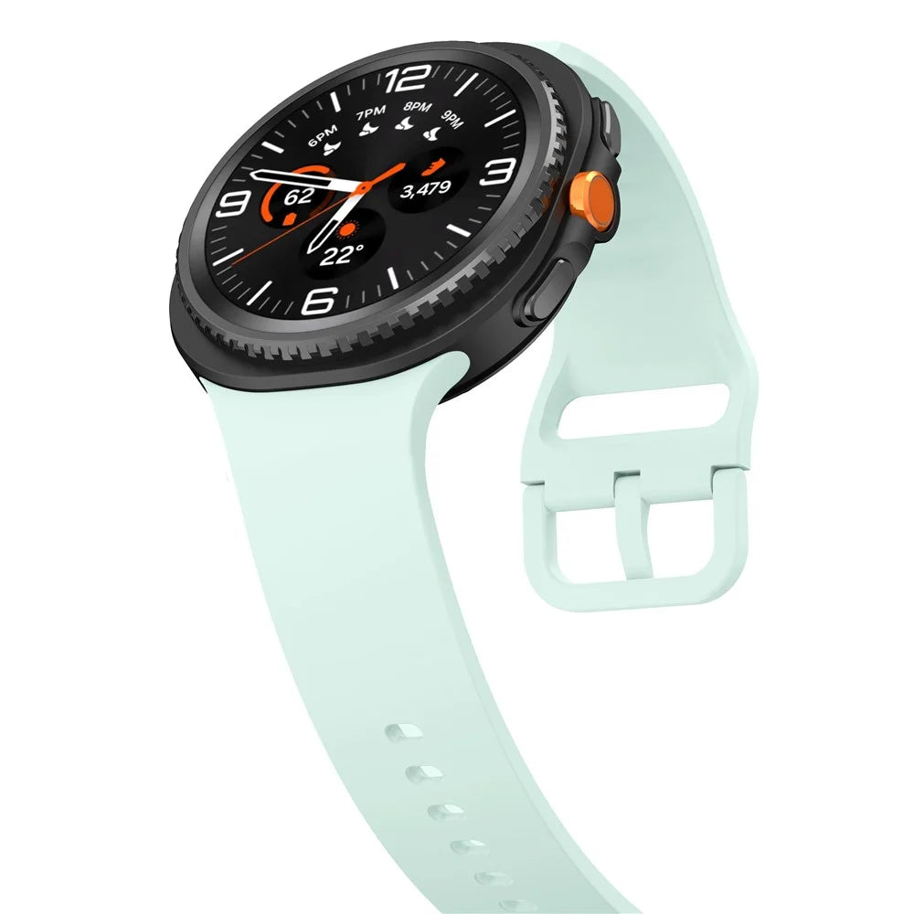Watch Band For Samsung Galaxy Watch8 40mm 44mm / Watch8 Classic 46mm Soft Silicone Adjustable Strap Replacement - Mint Green - 4