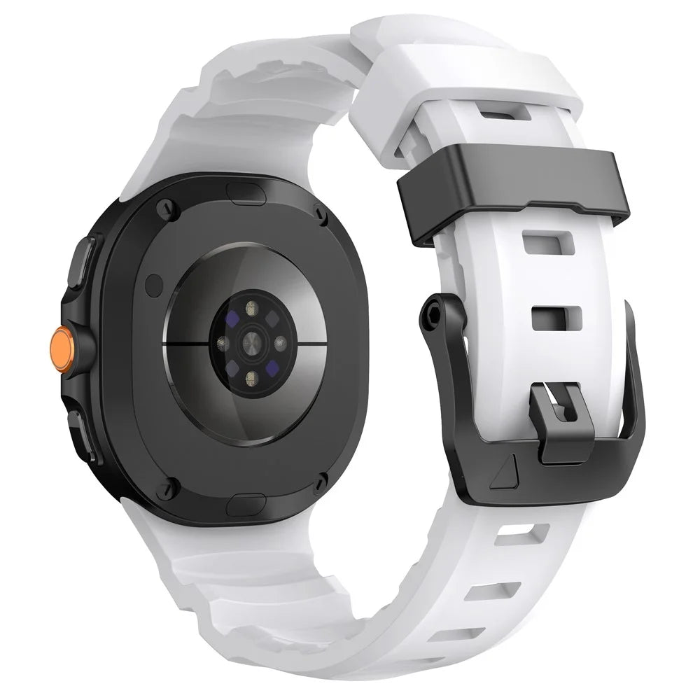 Watch Band For Samsung Galaxy Watch8 40mm 44mm / Watch8 Classic 46mm Sports Silicone Wrist Strap - White - 1