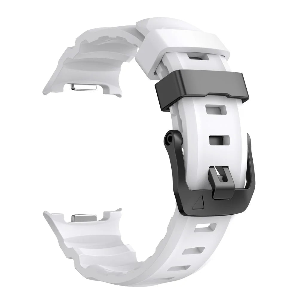 Watch Band For Samsung Galaxy Watch8 40mm 44mm / Watch8 Classic 46mm Sports Silicone Wrist Strap - White - 3