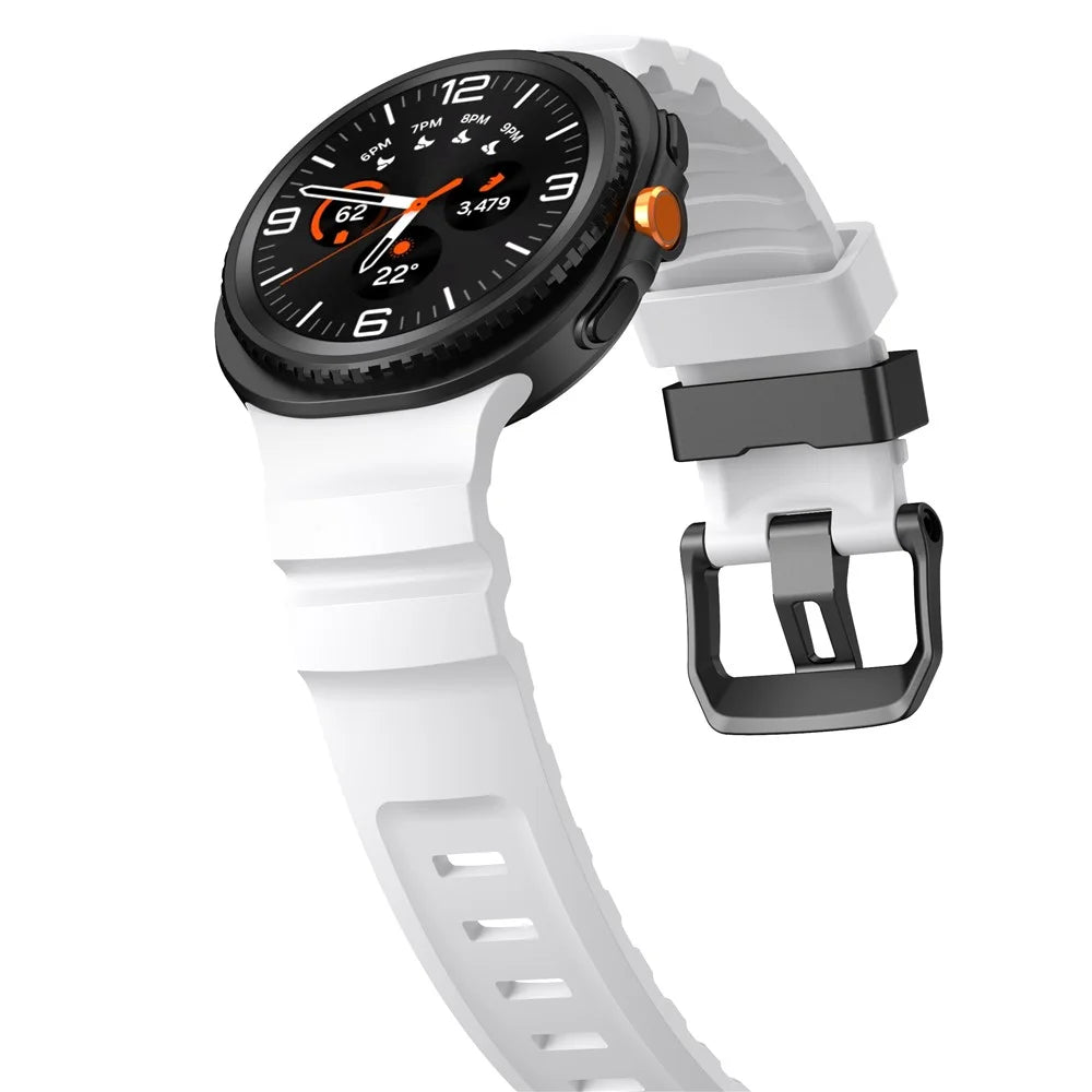 Watch Band For Samsung Galaxy Watch8 40mm 44mm / Watch8 Classic 46mm Sports Silicone Wrist Strap - White - 4