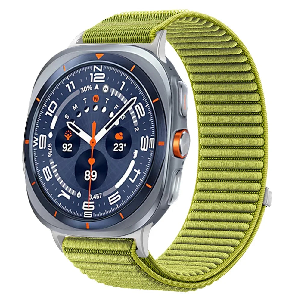 Woven Nylon Strap for Samsung Galaxy Watch Ultra2 47mm / Watch Ultra (2025) 47mm / Watch Ultra 47mm Magic Tape Watch Band - Green - 2