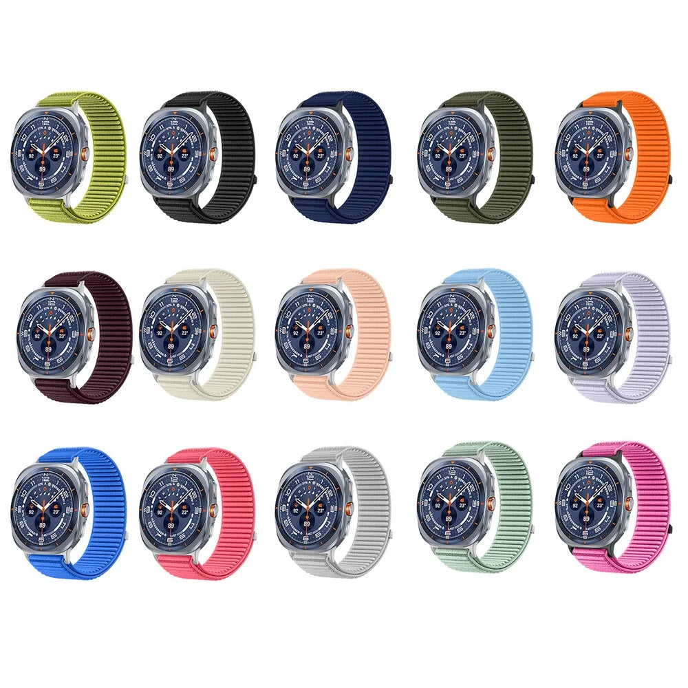 Woven Nylon Strap for Samsung Galaxy Watch Ultra2 47mm / Watch Ultra (2025) 47mm / Watch Ultra 47mm Magic Tape Watch Band - Green - 6