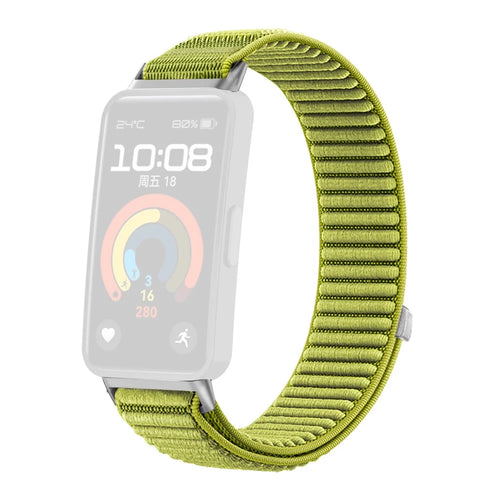 Woven Nylon Strap for Huawei Band 10 / 9 / 8 Magic Tape Watch Band - Green - 1