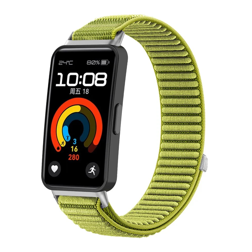 Woven Nylon Strap for Huawei Band 10 / 9 / 8 Magic Tape Watch Band - Green - 2