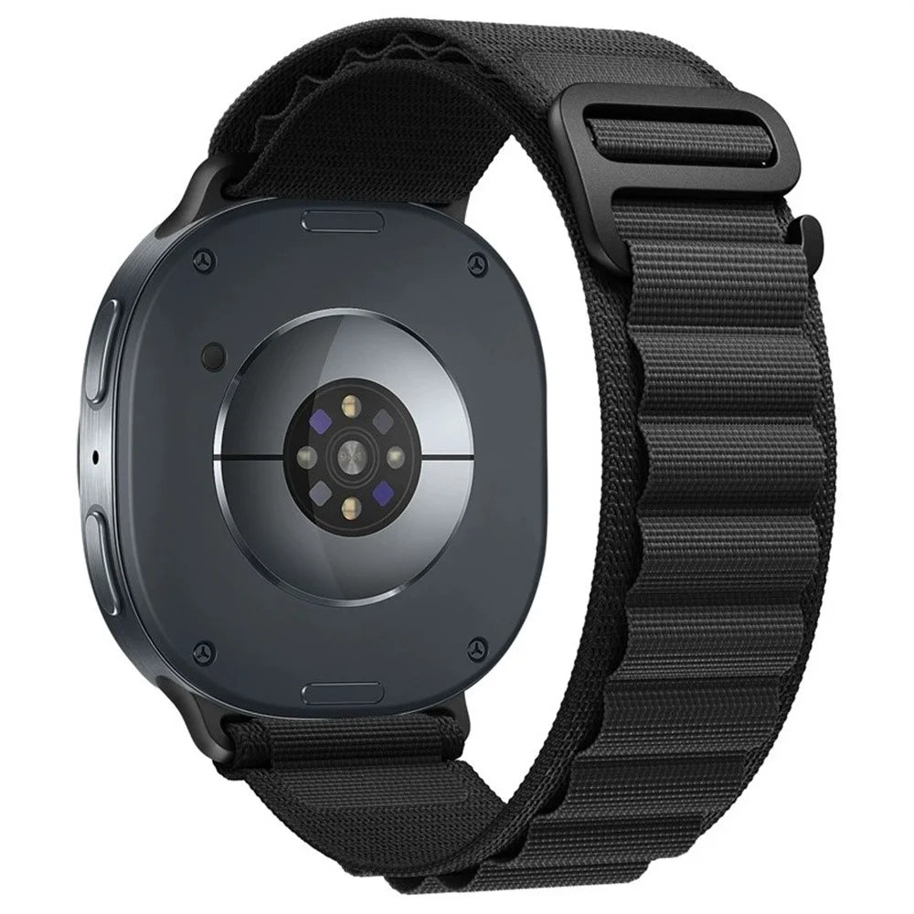 Wrist Band for Samsung Galaxy Watch8 44mm / 40mm / 8 Classic 46mm Nylon Watch Strap with G Hook - Black+Black - 1