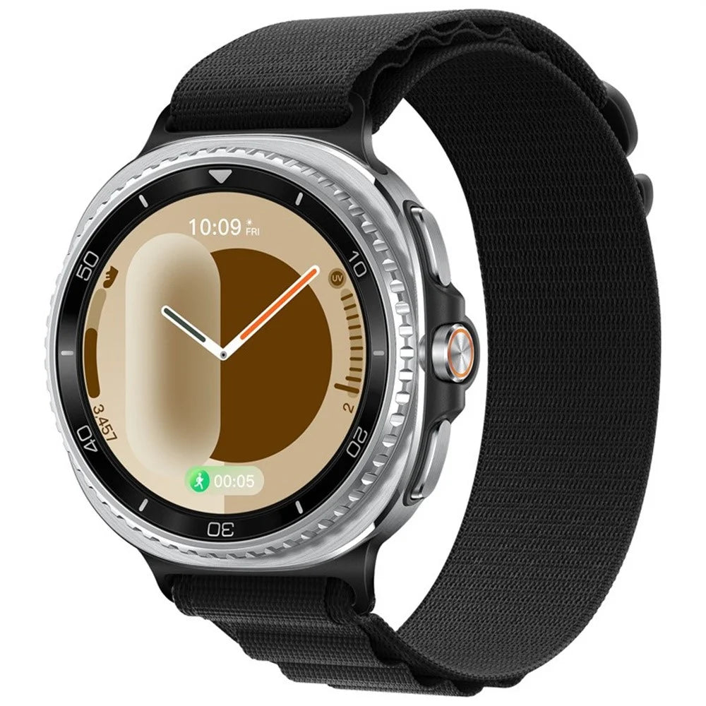 Wrist Band for Samsung Galaxy Watch8 44mm / 40mm / 8 Classic 46mm Nylon Watch Strap with G Hook - Black+Black - 2