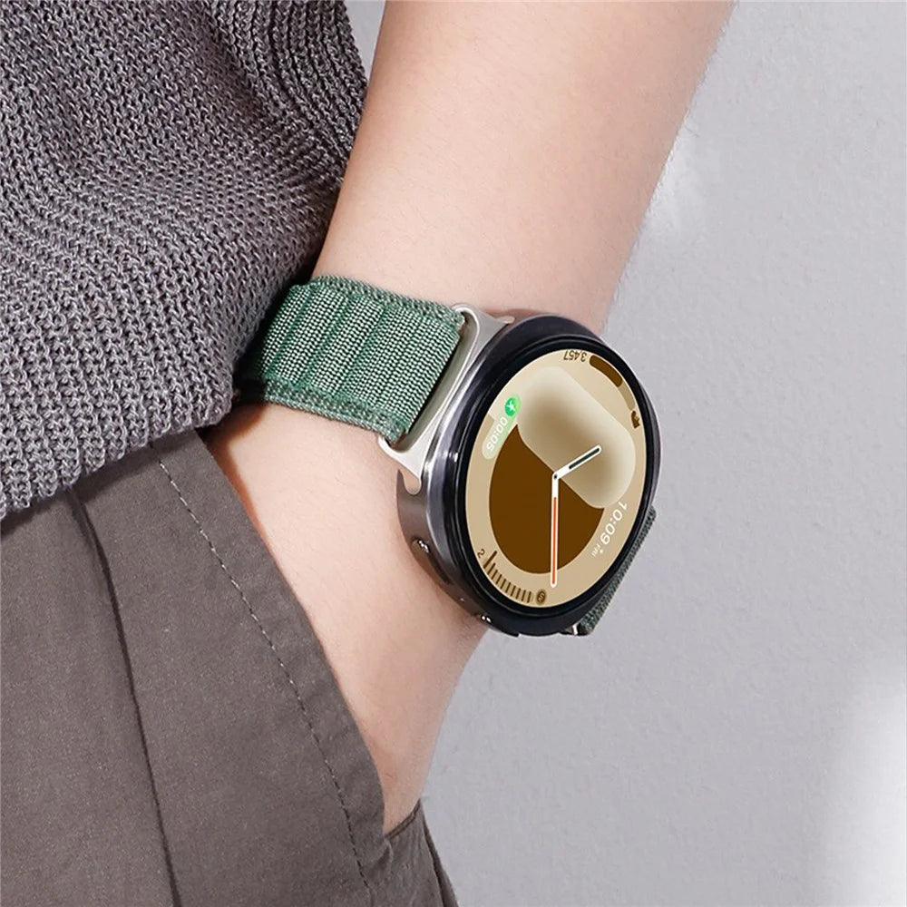 Wrist Band for Samsung Galaxy Watch8 44mm / 40mm / 8 Classic 46mm Nylon Watch Strap with G Hook - Black+Black - 6