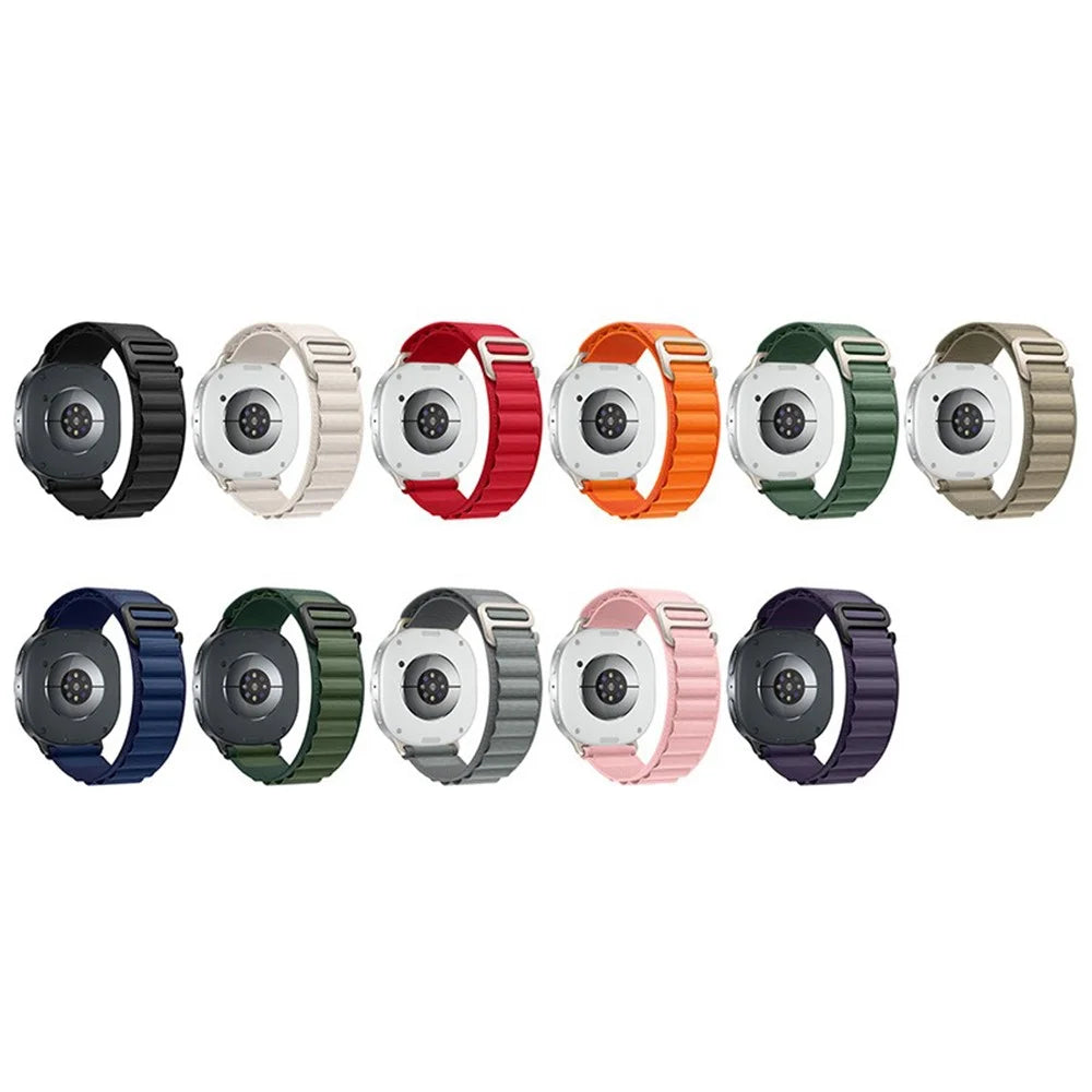 Wrist Band for Samsung Galaxy Watch8 44mm / 40mm / 8 Classic 46mm Nylon Watch Strap with G Hook - Black+Black - 7