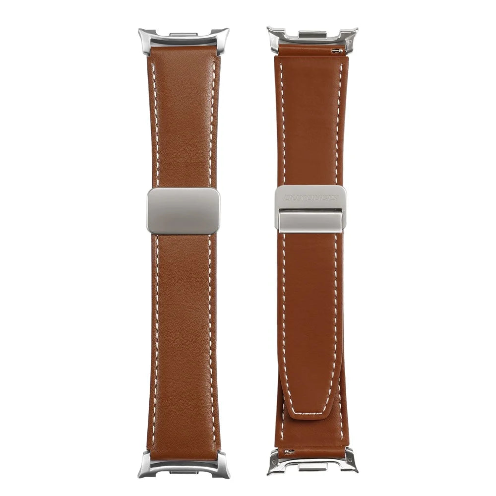 DUX DUCIS YA Series for Samsung Galaxy Watch8 Classic 46mm / Watch8 44mm / 40mm Genuine Cow Leather Strap Magnetic Band - Brown - 3